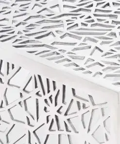 vidaXL Coffee Table Silver Geometric Openwork Design Aluminium