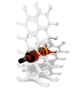 vidaXL Wine Stand for 15 Bottles Silver Aluminium