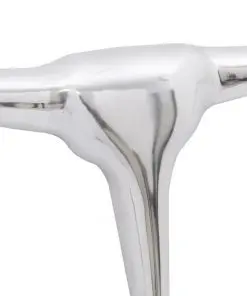 Wall Mounted Aluminium Bull’s Head Decoration Silver 72 cm