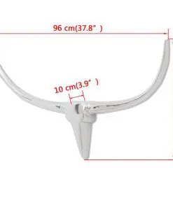 Wall Mounted Aluminium Bull’s Head Decoration Silver 96 cm