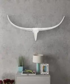 Wall Mounted Aluminium Bull’s Head Decoration Silver 96 cm
