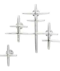 2 Wall Mounted Clothes Hooks Set Coat Rack Hat Hanger Aluminium Silver