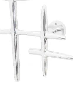 2 Wall Mounted Clothes Hooks Set Coat Rack Hat Hanger Aluminium Silver