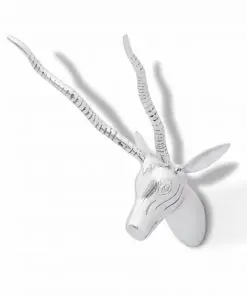 vidaXL Wall Mounted Gazelle’s Head Decoration Aluminium Silver 33 cm