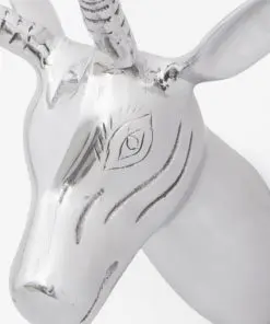 vidaXL Wall Mounted Gazelle’s Head Decoration Aluminium Silver 33 cm