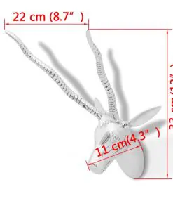 vidaXL Wall Mounted Gazelle’s Head Decoration Aluminium Silver 33 cm
