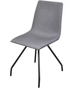 vidaXL Dining Chairs 2 pcs Light Grey Fabric