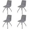 vidaXL Dining Chairs 4 pcs Light Grey Fabric