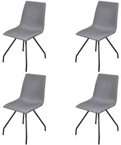 vidaXL Dining Chairs 4 pcs Light Grey Fabric
