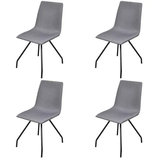 vidaXL Dining Chairs 4 pcs Light Grey Fabric