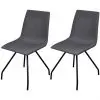 vidaXL Dining Chairs 2 pcs Dark Grey Fabric