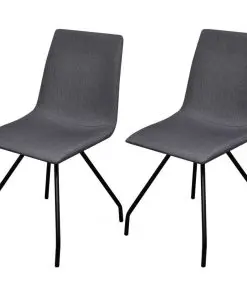 vidaXL Dining Chairs 2 pcs Dark Grey Fabric