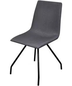 vidaXL Dining Chairs 2 pcs Dark Grey Fabric