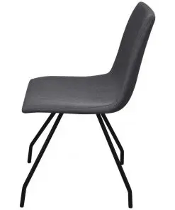 vidaXL Dining Chairs 2 pcs Dark Grey Fabric