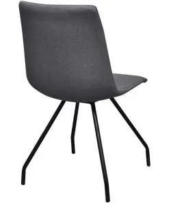 vidaXL Dining Chairs 2 pcs Dark Grey Fabric