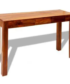 vidaXL Console Table with 3 Drawers 80 cm Solid Sheesham Wood