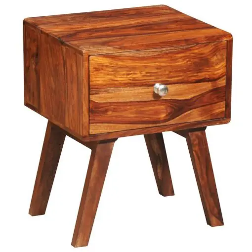 vidaXL Nightstand with 1 Drawer 55 cm Solid Sheesham Wood