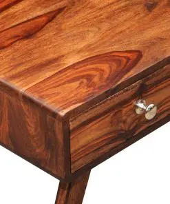 Solid Sheesham Wood TV Cabinet Sideboard 2 Drawers Vintage 40 cm