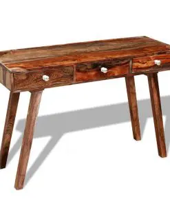 vidaXL Console Table with 3 Drawers 76 cm Solid Sheesham Wood