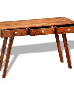 vidaXL Console Table with 3 Drawers 76 cm Solid Sheesham Wood