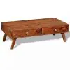 vidaXL Coffee Table with 4 Drawers 35 cm Solid Sheesham Wood
