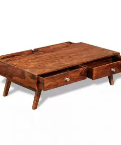 vidaXL Coffee Table with 4 Drawers 35 cm Solid Sheesham Wood