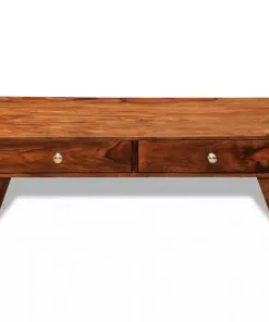 vidaXL Coffee Table with 4 Drawers 35 cm Solid Sheesham Wood