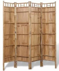4-Panel Bamboo Room Divider