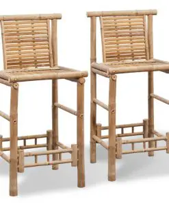 vidaXL Bar Stools 2 pcs Bamboo