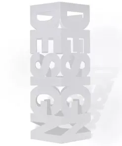 White Square Umbrella Stand Storage Holder Walking Stick Steel 48.5 cm