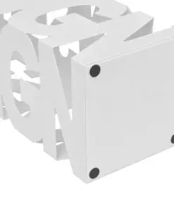 White Square Umbrella Stand Storage Holder Walking Stick Steel 48.5 cm