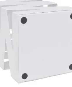 White Square Umbrella Stand Storage Holder Walking Stick Steel 48.5 cm