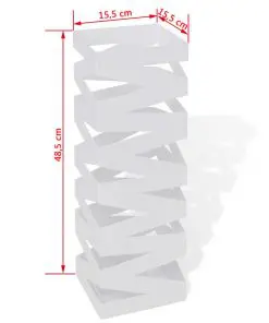 White Square Umbrella Stand Storage Holder Walking Stick Steel 48.5 cm