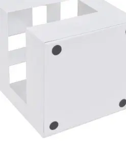 White Square Umbrella Stand Storage Holder Walking Stick Steel 48.5 cm