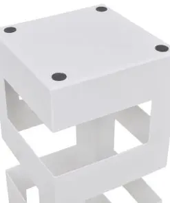 White Square Umbrella Stand Storage Holder Walking Stick Steel 48.5 cm