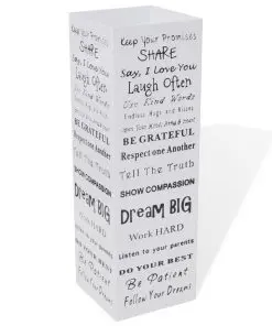 White Square Umbrella Stand Storage Holder Walking Stick Steel 48.5 cm