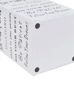 White Square Umbrella Stand Storage Holder Walking Stick Steel 48.5 cm