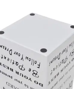 White Square Umbrella Stand Storage Holder Walking Stick Steel 48.5 cm