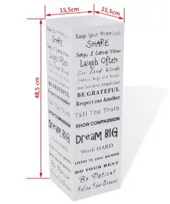 White Square Umbrella Stand Storage Holder Walking Stick Steel 48.5 cm