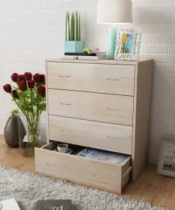vidaXL Sideboard with 4 Drawers 60×30.5×71 cm Oak Colour