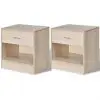 vidaXL Nightstand 2 pcs with Drawer Oak Colour