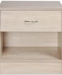 vidaXL Nightstand 2 pcs with Drawer Oak Colour