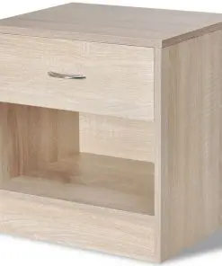 vidaXL Nightstand 2 pcs with Drawer Oak Colour
