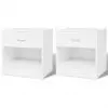 vidaXL Nightstand 2 pcs with Drawer White