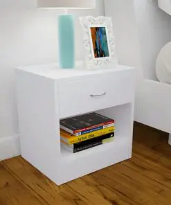 vidaXL Nightstand 2 pcs with Drawer White