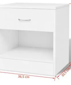 vidaXL Nightstand 2 pcs with Drawer White
