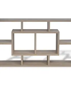 Floating Wall Display Shelf 8 Compartments Oak Colour