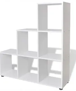vidaXL Staircase Bookcase/Display Shelf 107 cm White