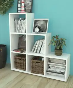 vidaXL Staircase Bookcase/Display Shelf 107 cm White