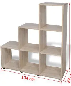 vidaXL Staircase Bookcase/Display Shelf 107 cm Oak